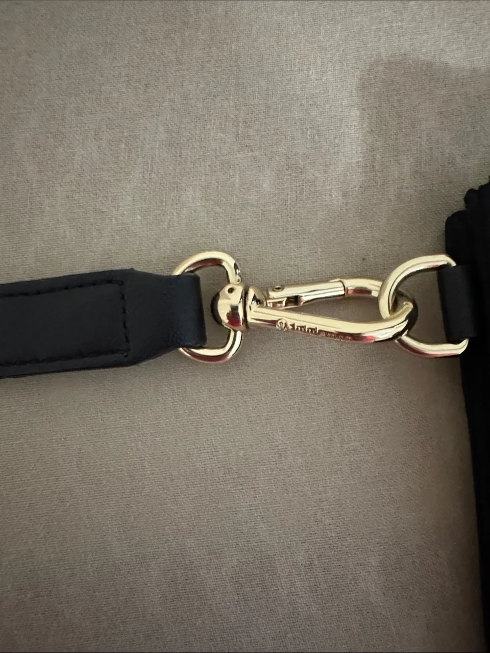 lululemon athletica Black Wristlet Clutch with Gold Accent